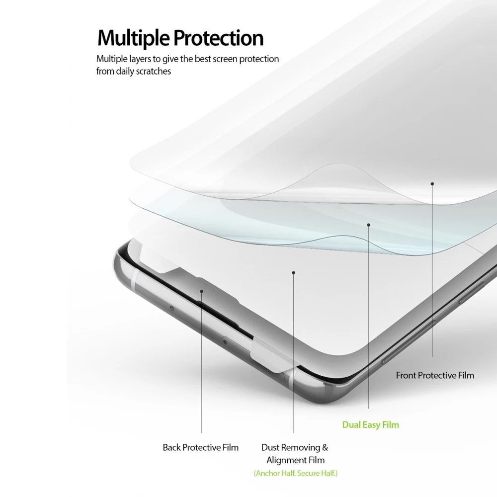 Ringke экран протектор двойной легко пленка для Galaxy S10 плюс высокое разрешение легкое применение плёнки [2 шт]