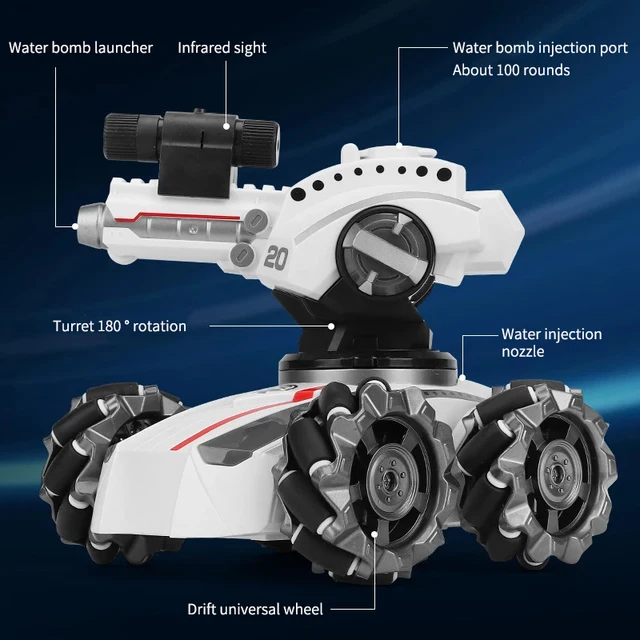 RC Car Tank Toys Remote Controlled Car Tank Electric Gesture RC Car Remote Control Water Bomb Tank Bubble Toy for Children Kids 4
