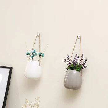 

Ceramic Plant Pot Succulent Container Creative Hanging Flowerpot Succulent Planter Bonsai Storage Pot for Home Garden Desktop
