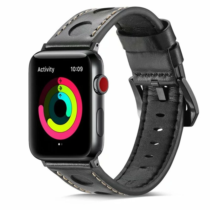 Leather strap for iWatch Apple watch band 44mm 40mm bracelet 42mm 38mm belt apple Watchband series 5 4 3 2 1Wrist correa | Наручные часы