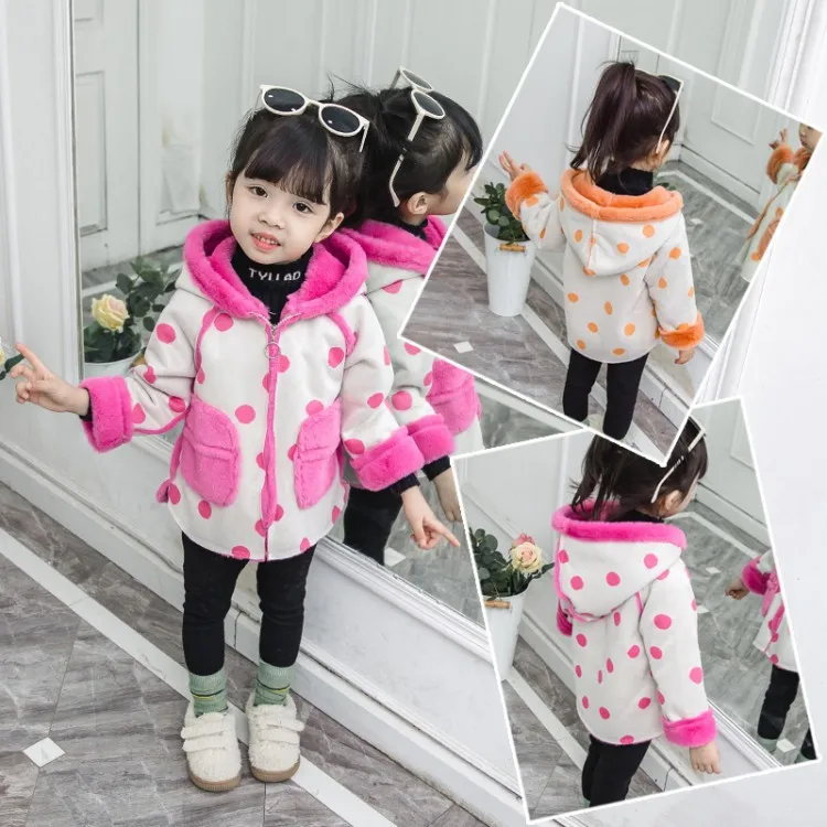 

Baby Girls plus Velvet Warm Autumn & Winter Coat 2019 New Style Little Girl Clothes Girls Thick Coat Winter Style