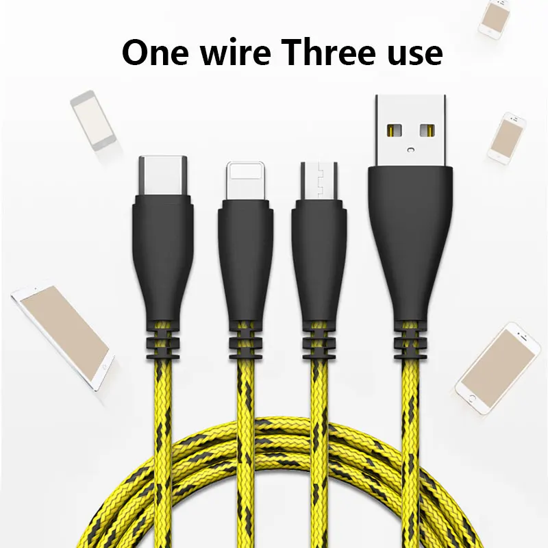 Cafele USB кабель 3 в 1 2.4A Быстрая зарядка Тип C Usb Зарядное устройство для подключения кабеля к кабелю для Xiaomi Mi9 Red rice Note 7 huawei samsung Iphoenex Xs Max