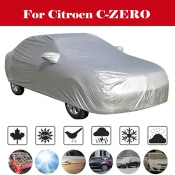 

Full Car Covers Snow Ice Dust Sun UV Shade Cover Foldable Light Silver Auto Car Outdoor Protector Cover For Citroen C-ZERO