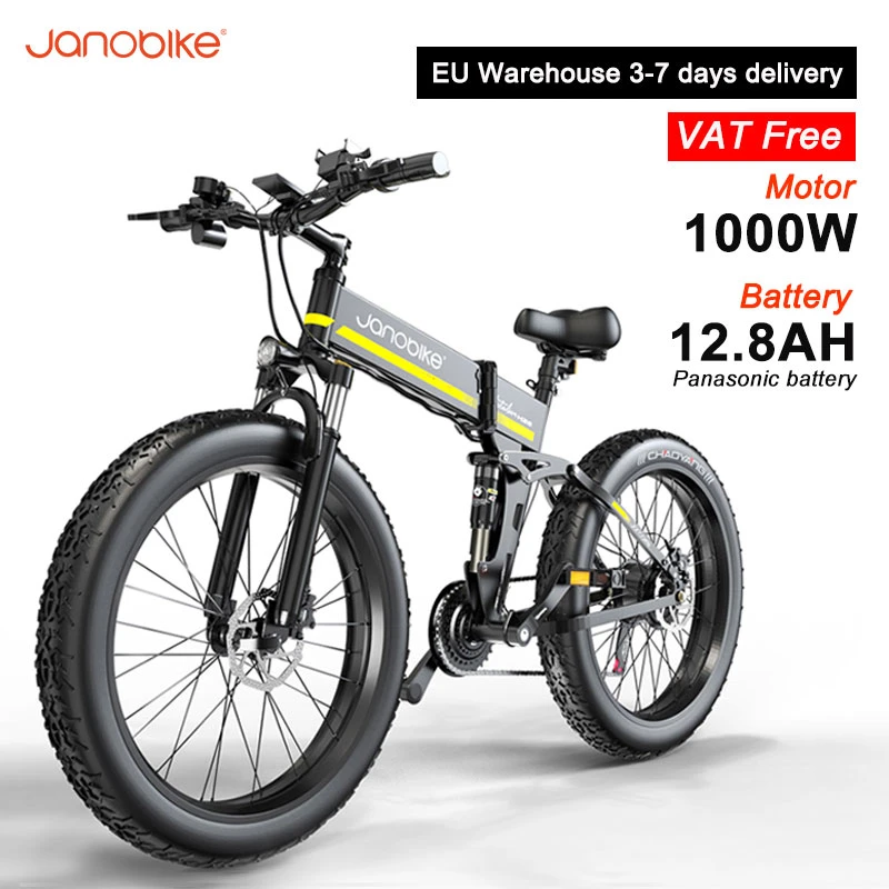 Janobike H26 Elektrische Fiets 1000W 48 V Motor 26 Inch Fat Tire Panasonic  Batterij Shimano 21 Speed Man Mountain sneeuw City Bike|Electric Bicycle| -  AliExpress