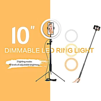

Mini 20/26cm Ring Light LED Light tripod Remote Shutter for iPhone Huawei for Photography Live Stream Makeup YouTube Video