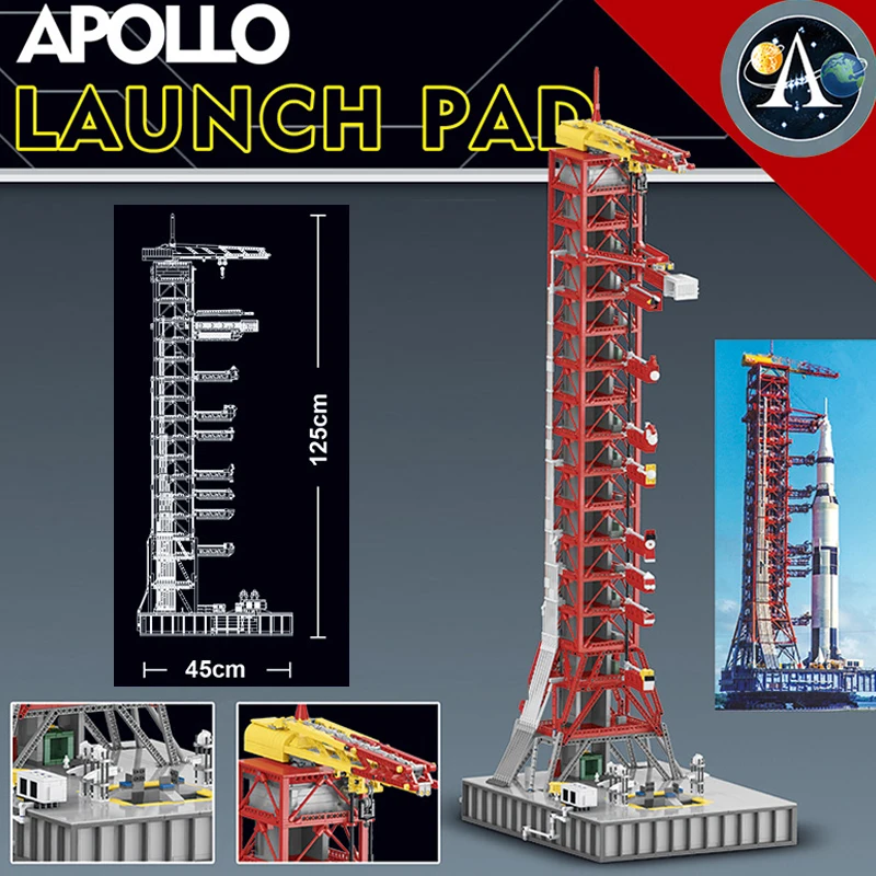 Конструктор MOC Ideas строительные блоки космическая ракета пусковая полка для Saturn V