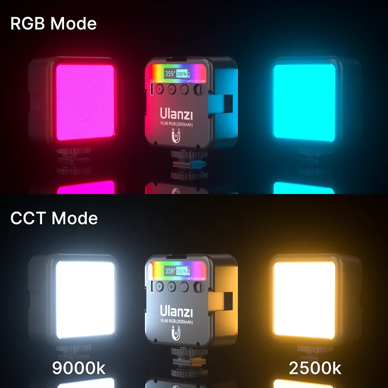 Ulanzi-luz em Cores Led para Vídeo tipo c Potência Magnética 2500k-9000k 800lux - Image 2