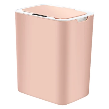 

Automatic Sensor Dustbin Smart Sensor Trash Can Induction Waste Bin Eco-Friendly Dustbin Household Trash Bin 14L-Pink