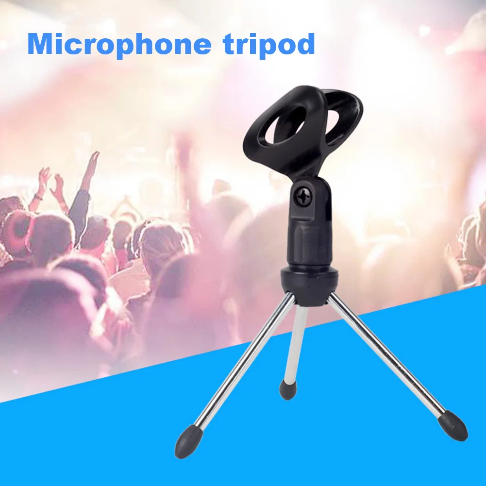 Microphone Mic Stand Tripod Bracket Portable Zinc Alloy Desktop Table Adjustable Holder AS99