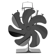 Lareira preta 7 lâminas calor alimentado fogão ventilador log queimador de madeira ecofan silencioso casa lareira ventilador eficiente distribuição de calor # w0