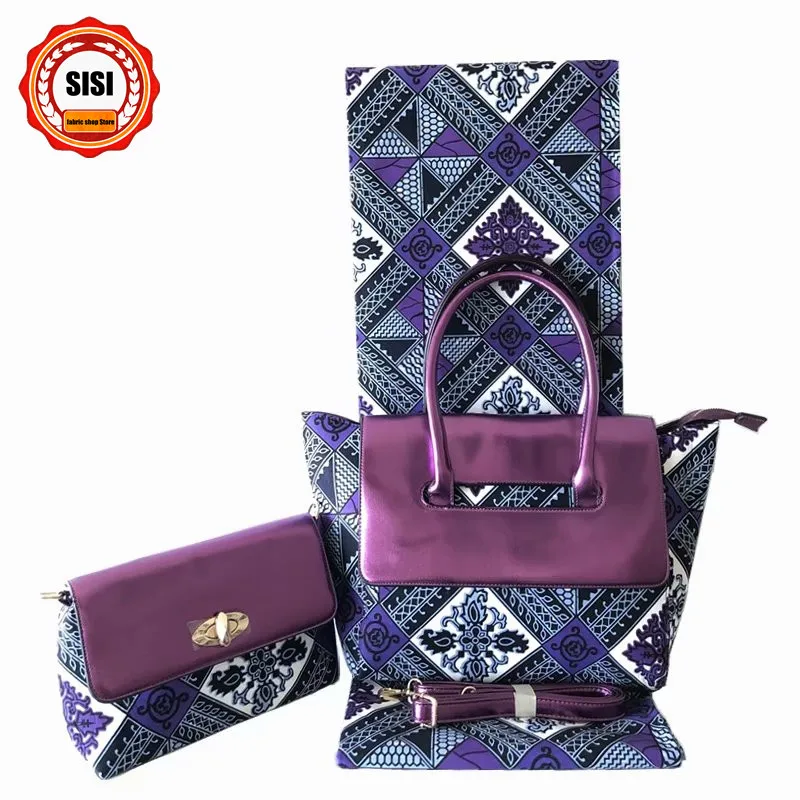 Высокое качество нигерийский воск сумочка набор Африканский Анкара отличное качество печати воск 6 ярдов хлопок модный дизайн для вечерние