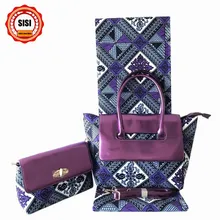 Высокое качество нигерийский воск сумочка набор Африканский Анкара отличное качество печати воск 6 ярдов хлопок модный дизайн для вечерние