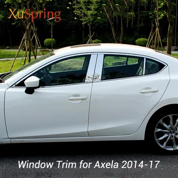 

For Mazda 3 Axela BM/BN 2014-2018 Sedan Car Window Chrome Stainless Trips Garnish Stickers Styling Cover Decoration