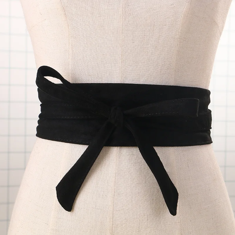 Черный Ceinture женское платье с декоративной отделкой пояс импортный двусторонний кашемировый корейский женский модный тренд - Цвет: Черный