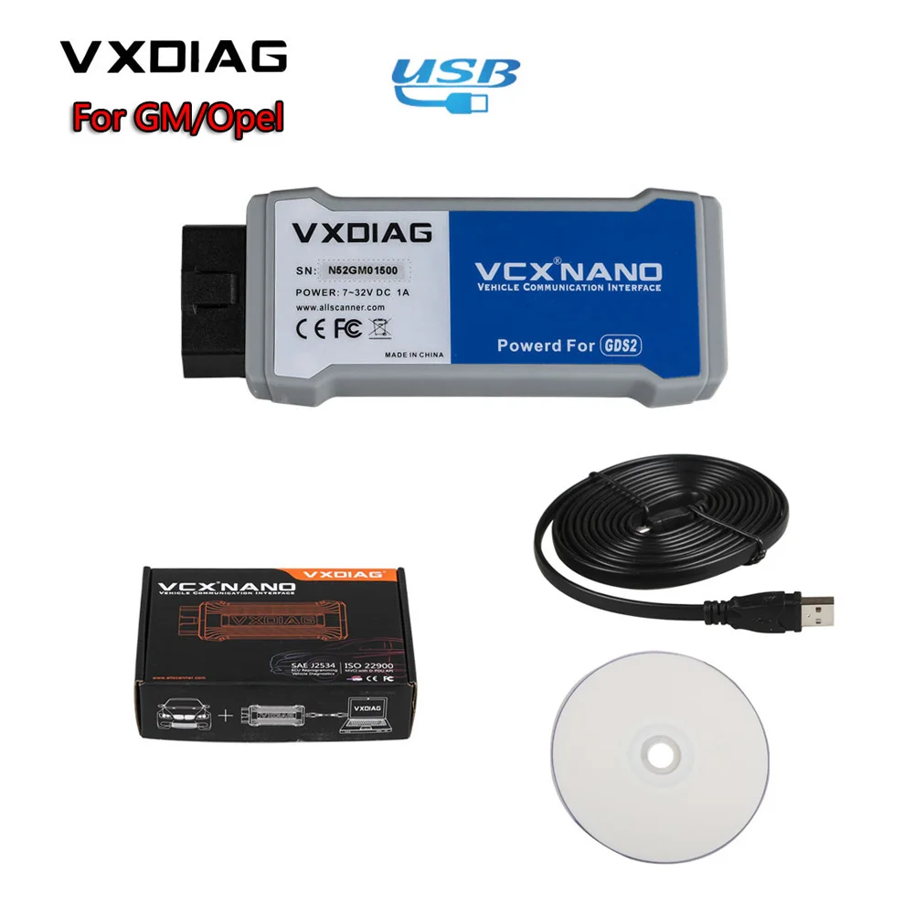 VXDIAG VCX NANO для GM/Opel несколько GDS2 и Tech2WEB/Win диагностический инструмент с USB/Wifi - Цвет: USB