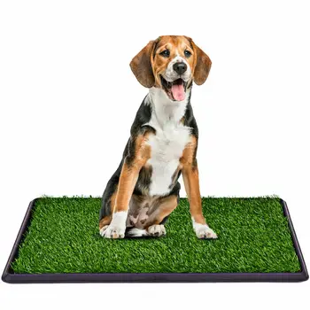 

30"x20" Indoor Dog Pet Potty Pad DogCat Litter Box Training Portable Toilet Large Loo Tray Grass Mat Pet Toilet for Dogs Cats