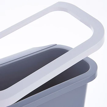 

New Kitchen Hanging Trash Can Door Bathroom Without Cover Household Plastic Bucket Bedside Storage Bucket Gray Plastic