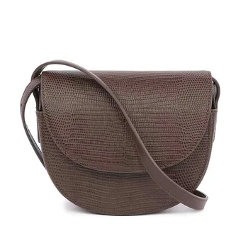 

Women's Bag 2020 New Lizard Saddle Bag Leather Semicircular Bag Retro Fashion Single Shoulder Oblique Satchel Bag