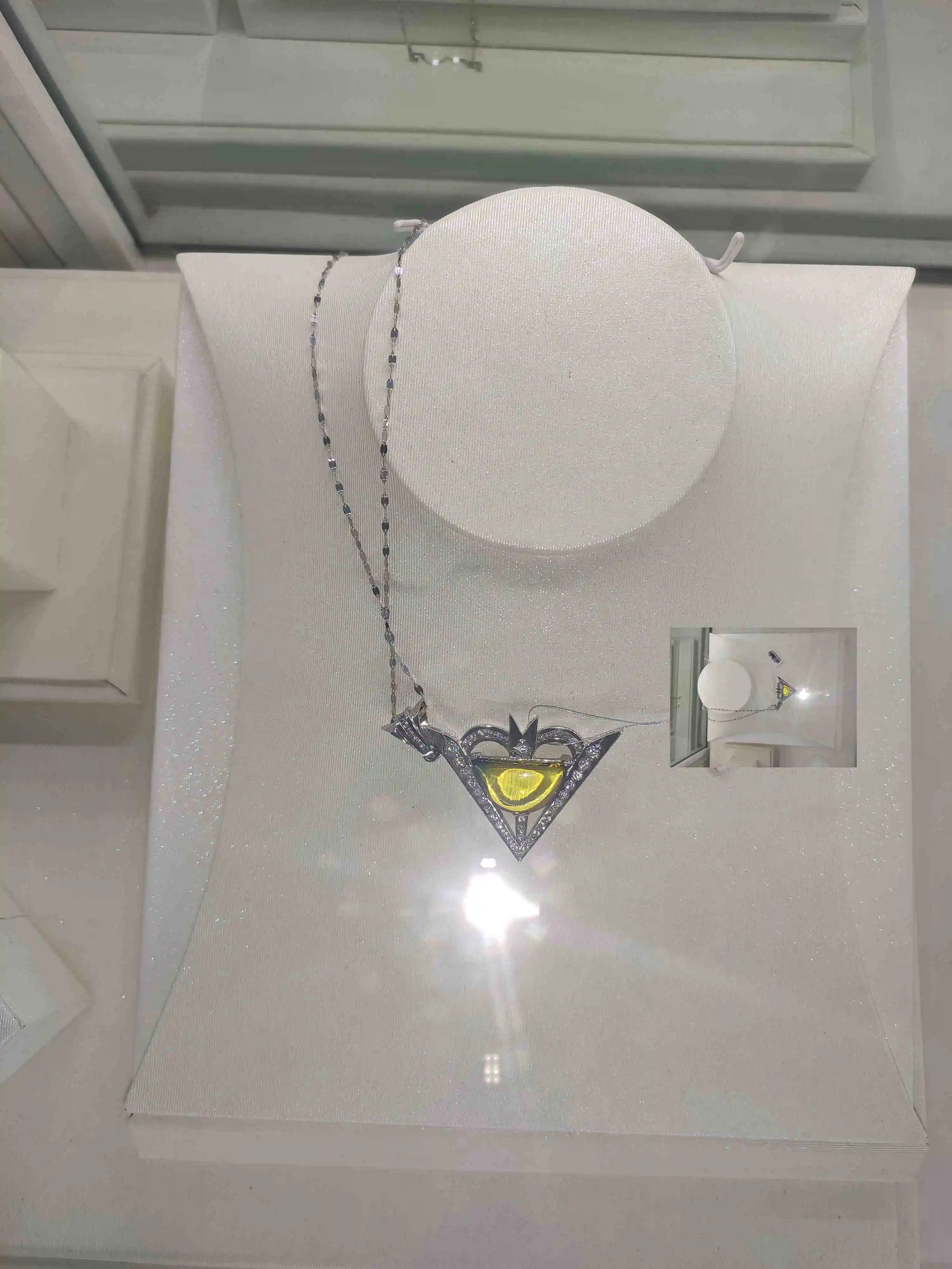 

store king rare luxury natural yellow sapphire gem necklace fine jewelry 18K gold big size girl party gift certified arrow love