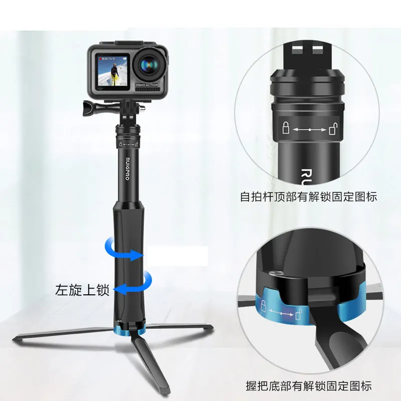 Экшн-камера для дайвинга, раздвижная алюминиевая палка для селфи Go Pro, монопод для GoPro HERO 8 7 6/5 4,3+ SJCAM sj4000 Xiaomi Yi 4k
