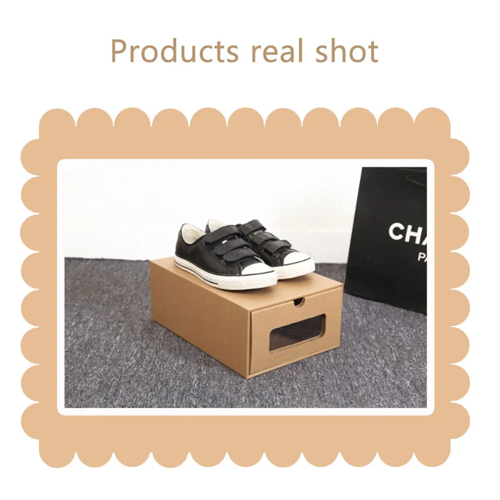 Коробка для хранения утолщенная коробка из крафт-картона прозрачный ящик коробка для обуви короб розетки продукты для хранения бумаги