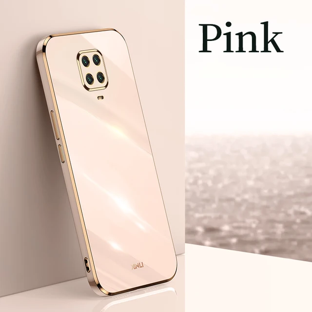 Plating Square Finger Ring Holder Phone Case On For Xiaomi Redmi Note 9 Pro Max Note9 S 9s 9pro Luxury Soft Silicone Stand Cover ZB Pink