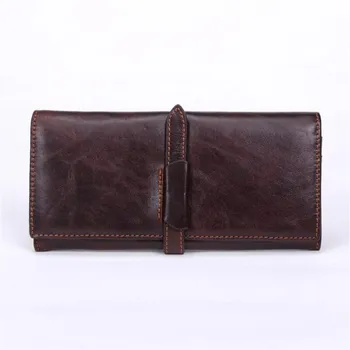 

High Quality Men Long Wallet Cowhide Leather Coin Purse Vintage Designer Male Wallets