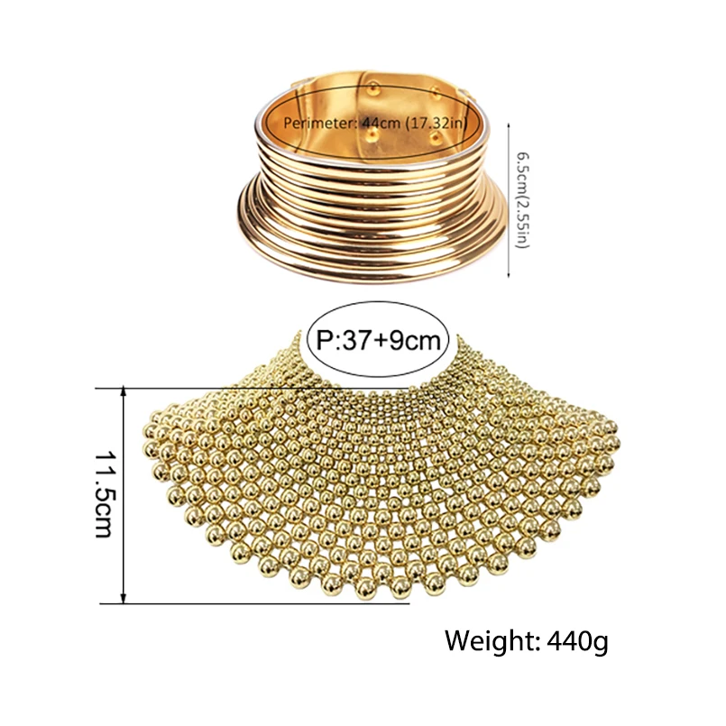 Brand Indian Jewelry Handmade Beaded Statement Necklaces For Women Collar Beads Choker Maxi Necklace Wedding Dress African UKEN - 6