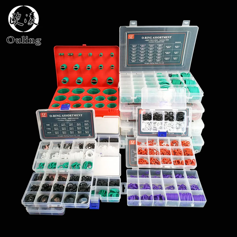 225x Silikon Gummi O-Ring Sortiment Kit Metrischer VMQ Dichtungssatz Rot Zubehör