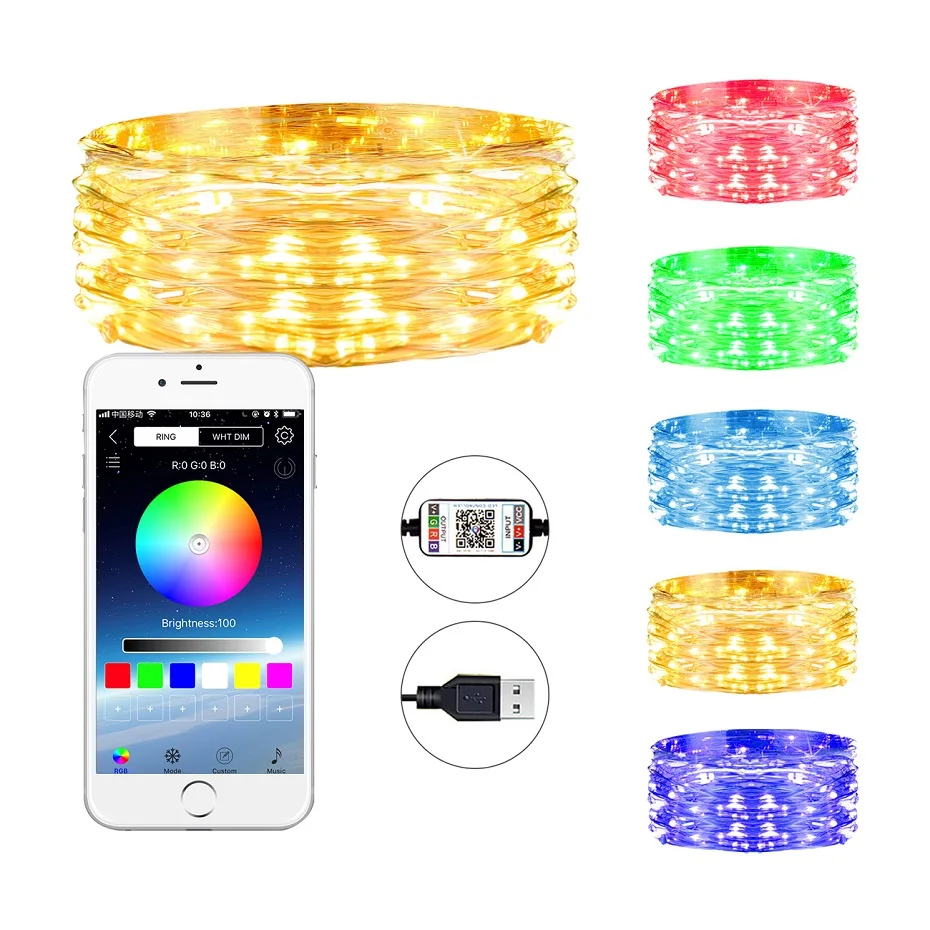 

Zhongji RGB LED Fairy Lights USB LED Lights Decoration String Fairy Light Outdoor Wedding Home Party Decoration Christmas Light