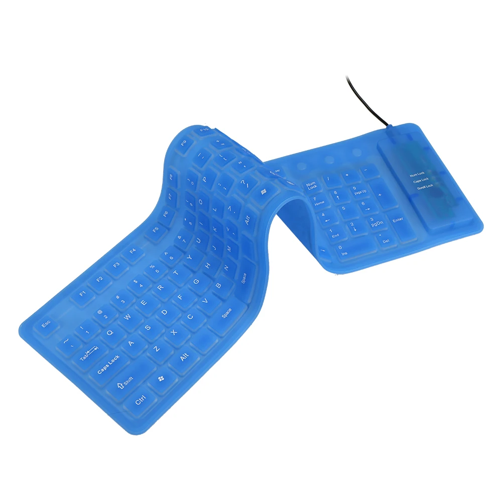 108 Keys USB Silicone Flexible Foldable Keyboard Waterproof Dustproof USB Silent Keys For Laptop Desktop Keyboard