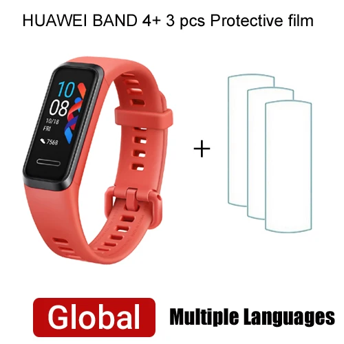 Huawei Band 4 смарт-браслет несколько языков трекер Смарт-часы монитор сердечного ритма Здоровье новые часы лица USB разъем зарядка - Цвет: EN Orange add Film