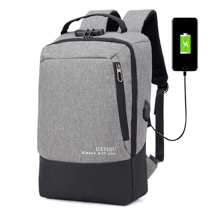 Casual Backpack Fashion Wear Travel 15.6 Inch Computer College Bag Solid Color