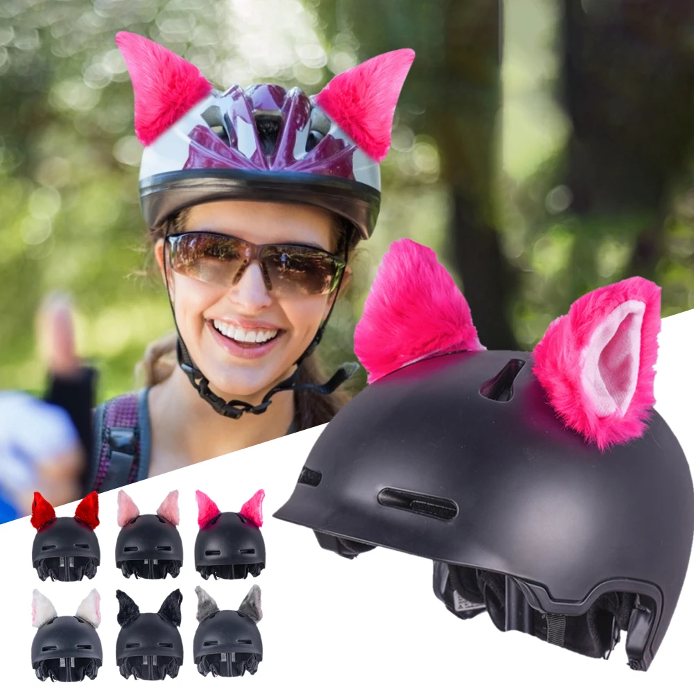 面白い 猫の耳が付いたかわいいオートバイのヘルメット モトクロスの装飾 フルフェイス ヘルメットアクセサリー ステッカー 1ペア パーティー用自作デコレーション Aliexpress