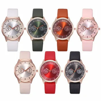 

3 and 9 personality digital women's belt watches Europe and the United States popular fashion quartz watch luxury brand watches
