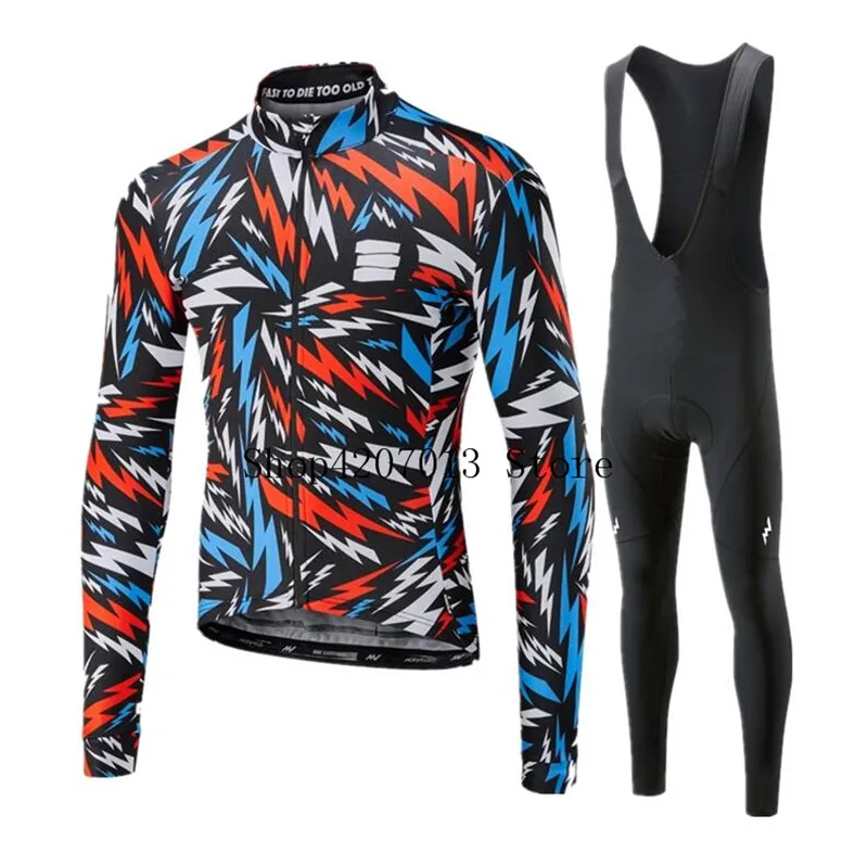 MORVELO TEAM велосипедная майка, велосипедные штаны, набор, Ropa Ciclismo, мужская одежда с длинным рукавом, Осенний трикотаж для велосипедистов, одежда для Майо - Цвет: as picture