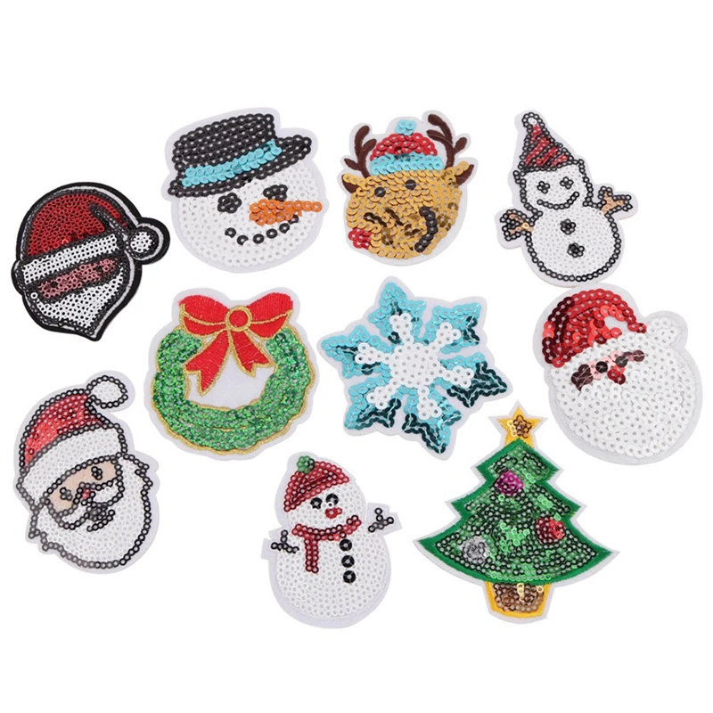 Christmas Snowman Embroidered Iron Sew On Patch XMAS Decoration Embroidery Badge 