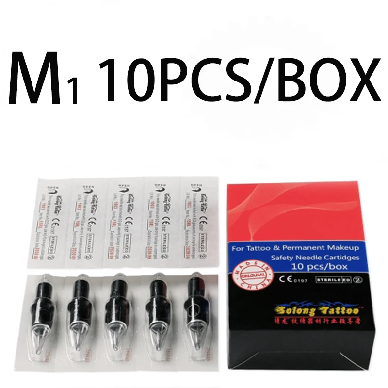 

10pcs Solong Tattoo Needles 5M1 7M1 9M1 11M1 13M1 15M1 Assorted Sterilized Mixed Single Stack Magnum Needles For Tattoo Machine