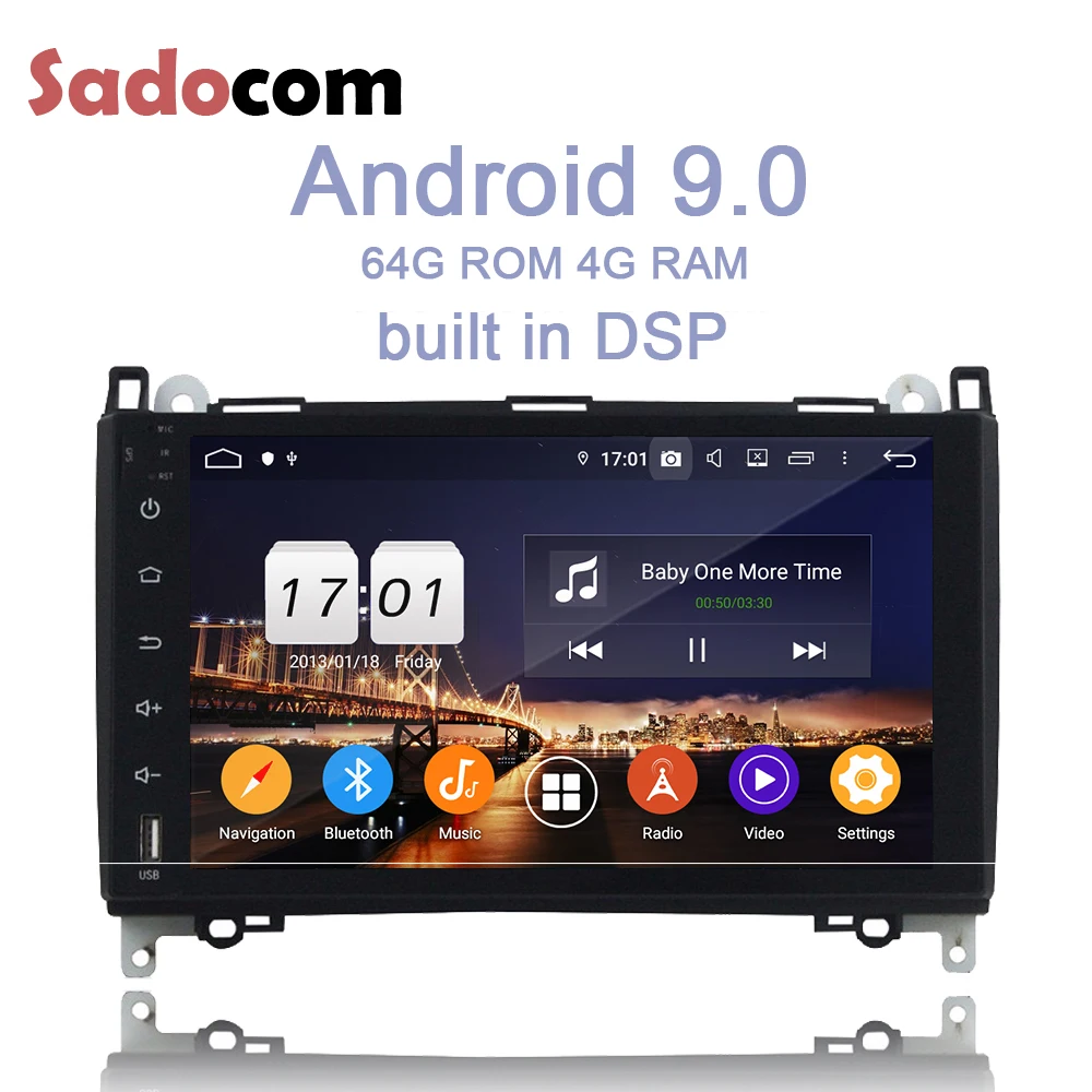 " 2 din Android 9,0 автомобильный dvd-плеер Bluetooth 4,2 4 Гб ОЗУ 64 Гб ПЗУ 8 ядерный для Benz W169 W245 Viano Vito 2009 2010 2011 Авторадио