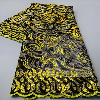 

Latest Teal African French Lace Fabric High Quality Guipure Lace Chemical Lace Fabric with Sequins wax For Wedding ZD091001