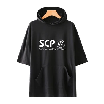 

2019 New SCP Foundation Hooded T-shirt Men/Women Leisure Hip Hop style hot sale Short Sleeve fashion Hooded T-shirts Streetwear