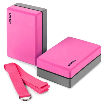 

Lixada 2 Pack Yoga Blocks with Yoga Strap EVA Foam Exercise Yoga Blocks Bricks Set for Stretch Flexibility Alignment yoga bricks