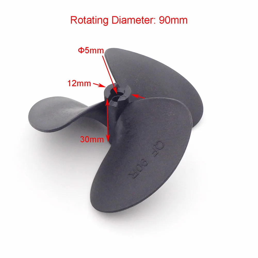 Propeller 90mm 100mm Pitch 1.6 Prop for 5mm Shaft RC Boat Tug ROV Robot Thruster
