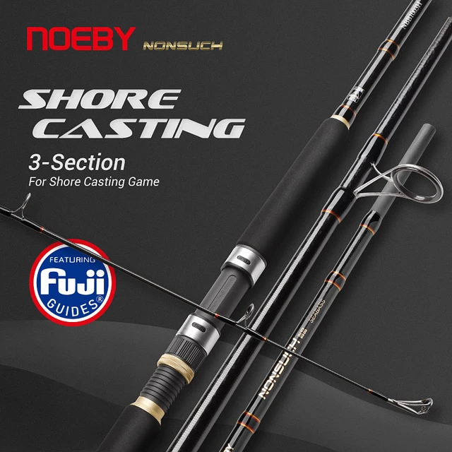 NOEBY Shore Casting Fishing Rod 3.05m 3.35m H XH 3 Section Fuji Guide DPS