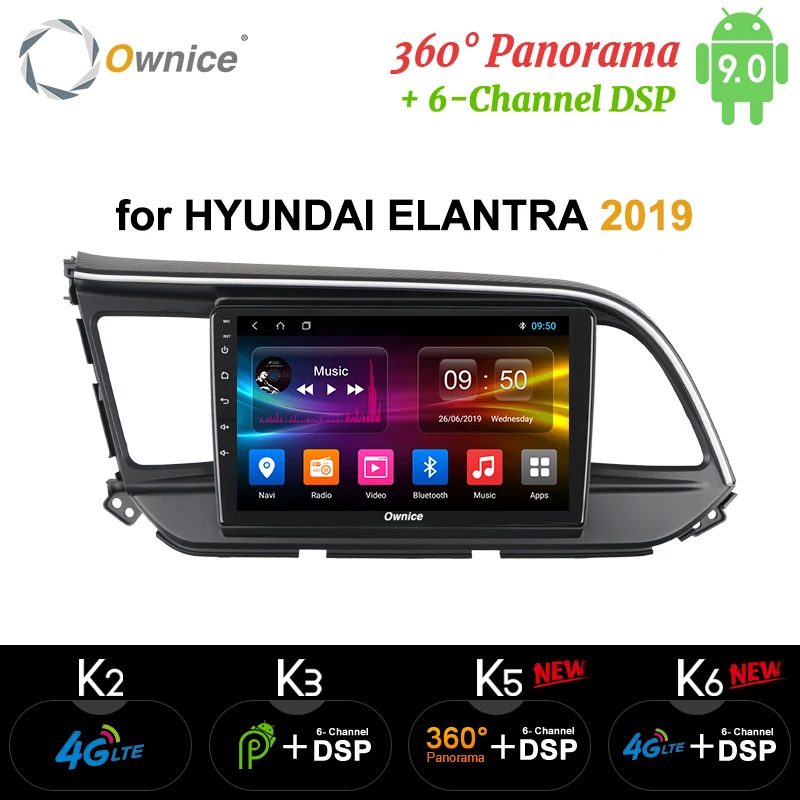 

Ownice K3 K5 K6 Android 9.0 GPS Navigation 9 inch car Radio for Hyundai Elantra 2019 4G LTE 6-Channel DSP 360 Panorama Optical