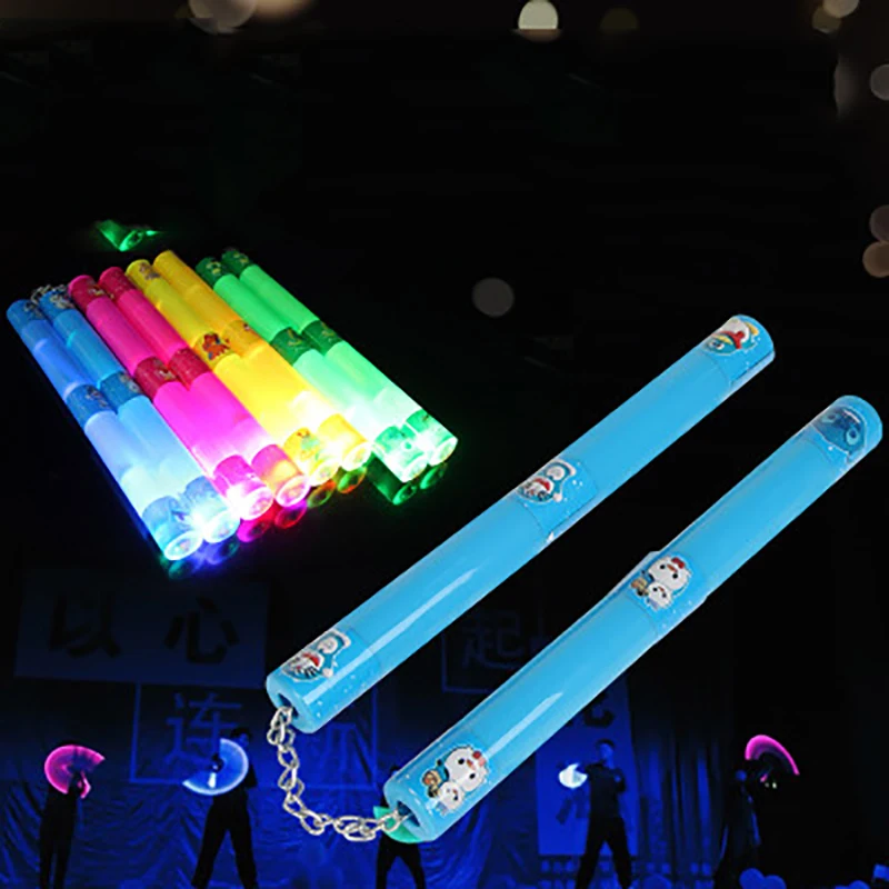 

Chinese KungFu Nunchaku Creative Illuminated Design Children's Toy Folding Sticks Best selling Boy Girl Stage Shows Holiday Gift