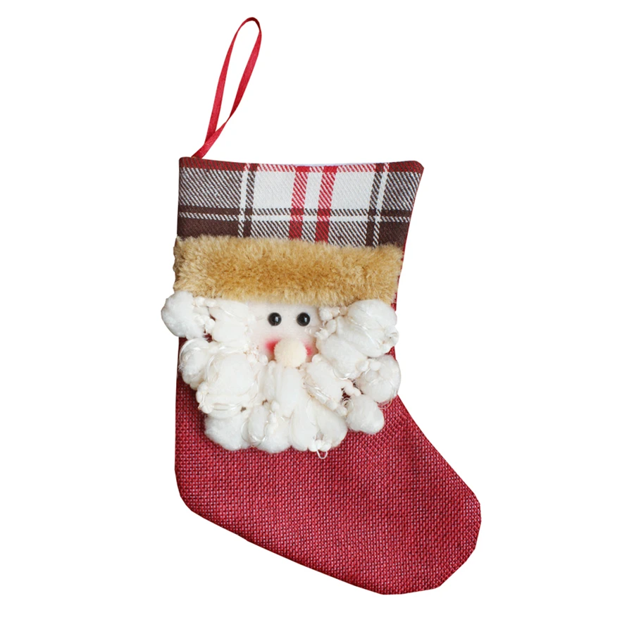 50 pcs Small Christmas Stckings Santa Snowman Reindeer Candy Socks Christmas Tree Decoration for Family Holiday Child Gift