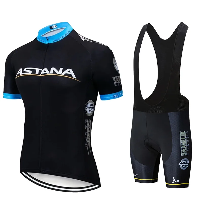 

2019 ASTANA 5 colors Cycling Clothing Bike jersey Ropa Quick Dry Mens Bicycle summer pro Cycling Jerseys 20D gel pad bike shorts