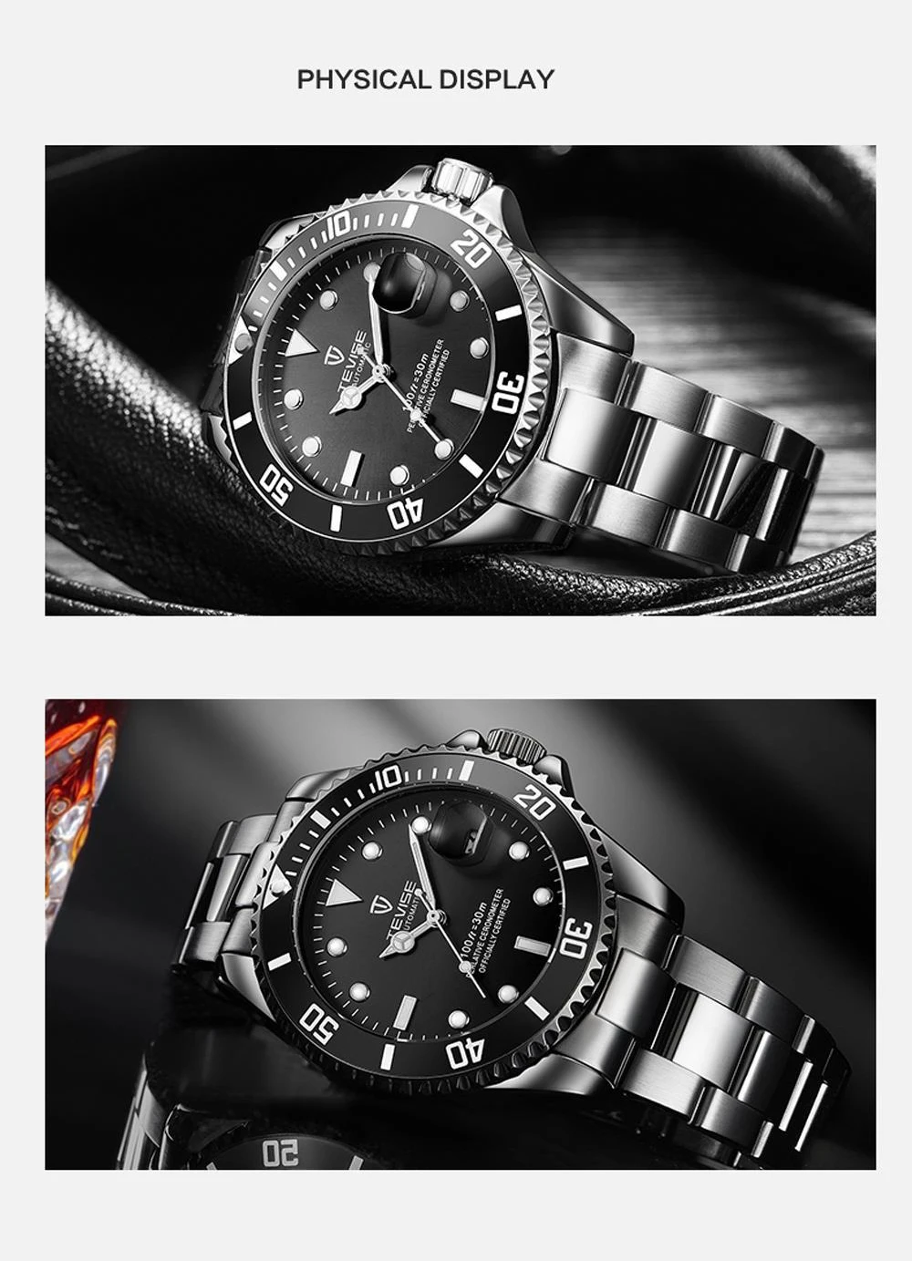 Tevise автоматические механические часы Diver часы спортивные Роскошные Топ Брендовые мужские часы для дайвинга мужские наручные часы Relogio Masculino