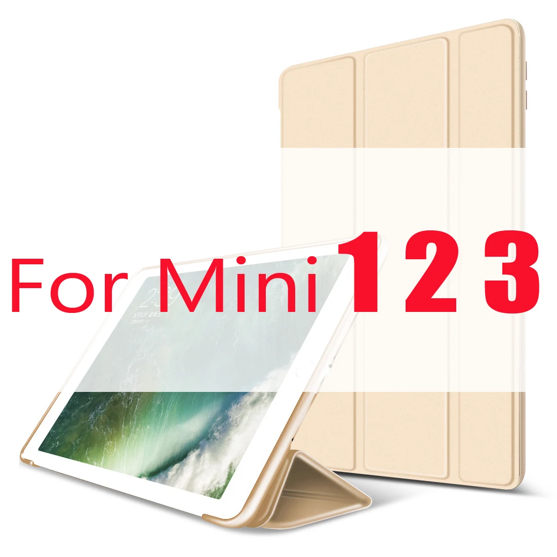 Чехол для iPad Mini 4 3 2 1 чехол из искусственной кожи Силиконовый мягкий чехол для iPad Mini 2 5 чехол Funda - Цвет: Gold For Mini 1 2 3